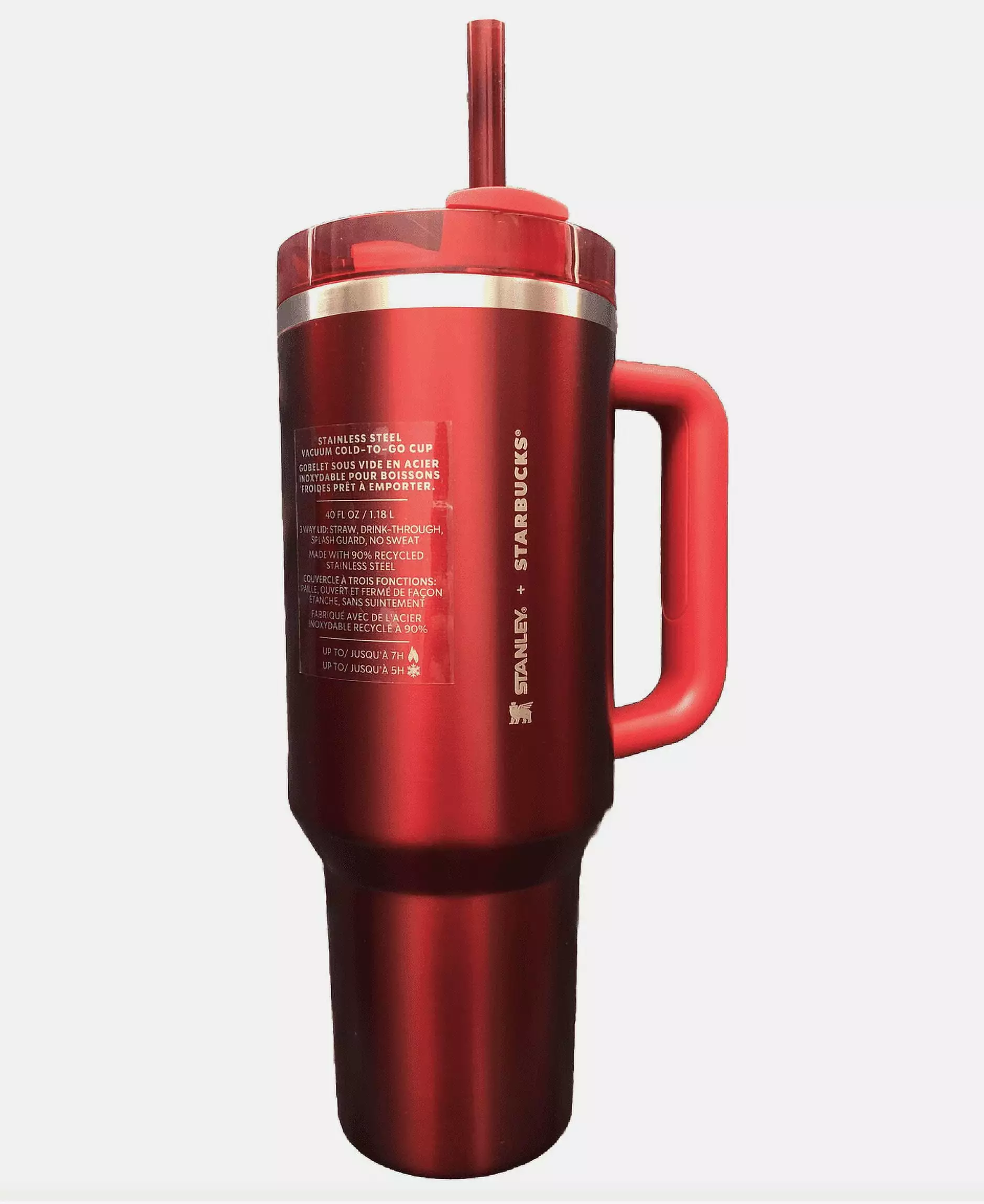 Starbucks Stanley 2023 Holiday Collaboration 40 oz Red Tumbler Mug Vacuum Insulated Stainless Steel