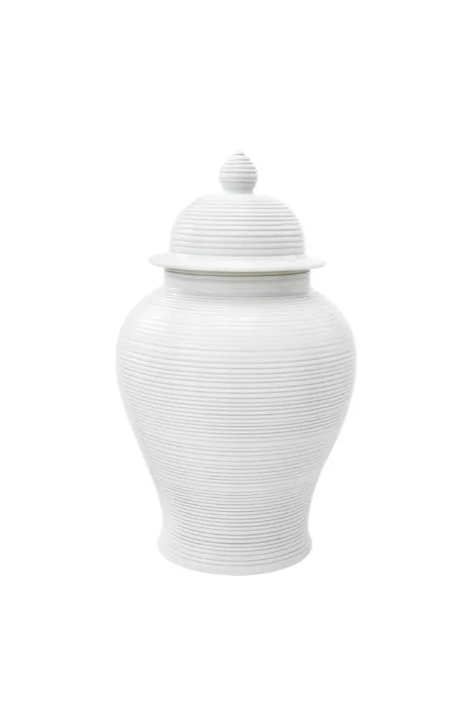 White Porcelain Jar Large Eichholtz Celestine Elegant Home Decor