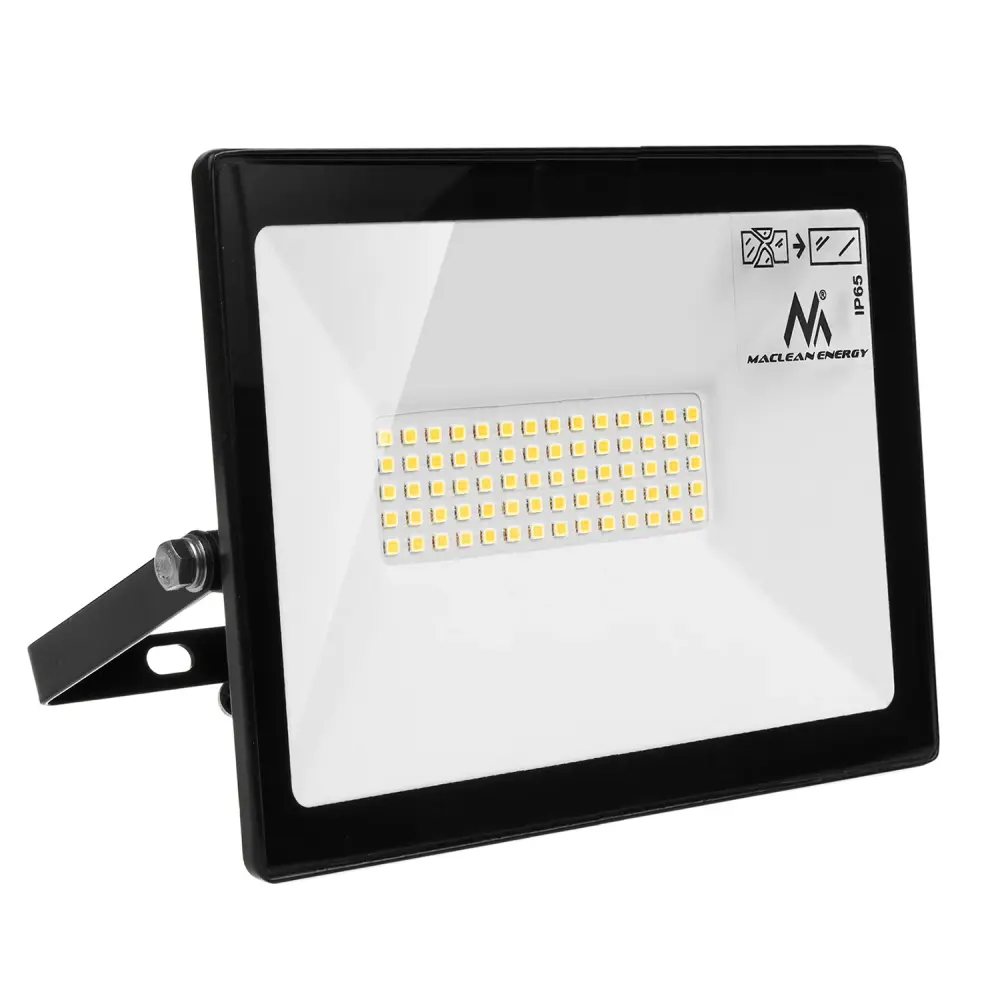 Maclean Energy MCE550 LED slim 50W floodlight, 4000lm Warm Ivory (3000K) WW, IP65, PREMIUM