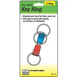 3-Way Pull-Apart Key Ring - Multi-Functional Key Holder Hy-Ko