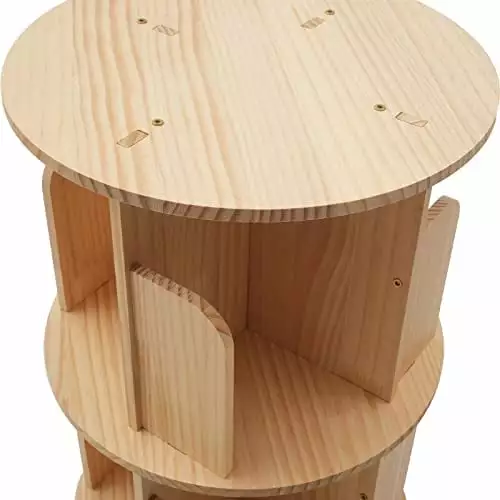 Rotating Bookshelf 360 Degree Display Floor Standing Bookcase Storage Rack Book Display Stand Single Tiers Book Shelf Orga...