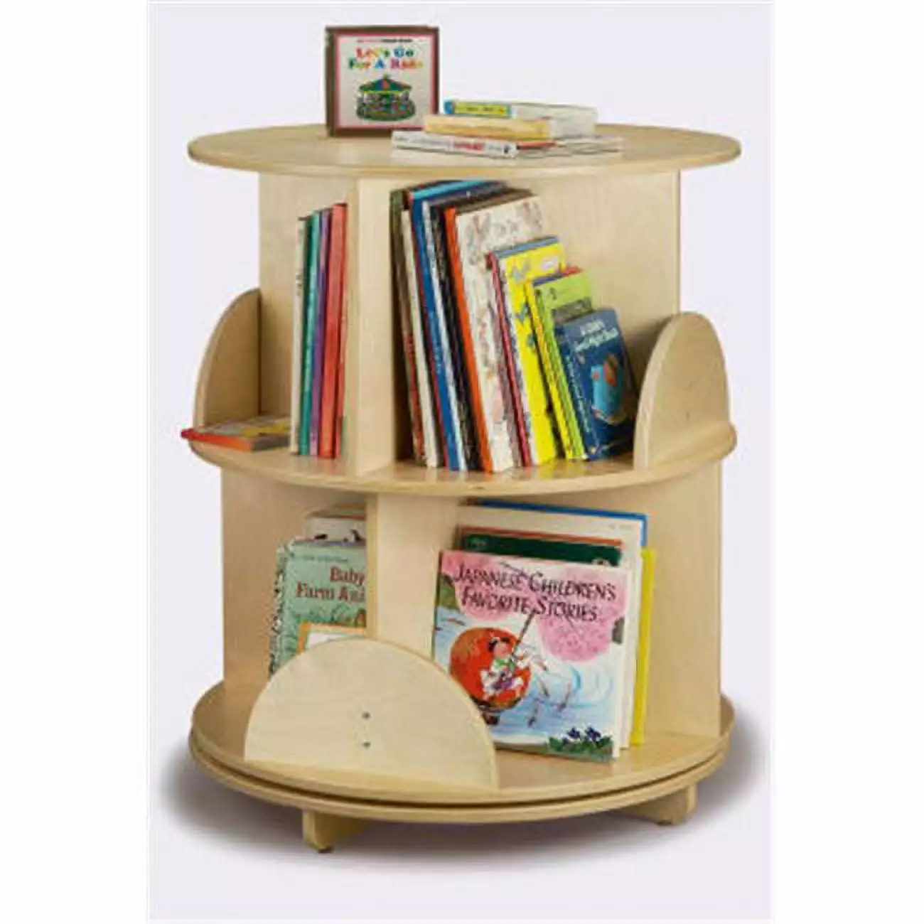 Whitney Brothers Two Level Book Carousel Rotating Bookshelf Kids or Office