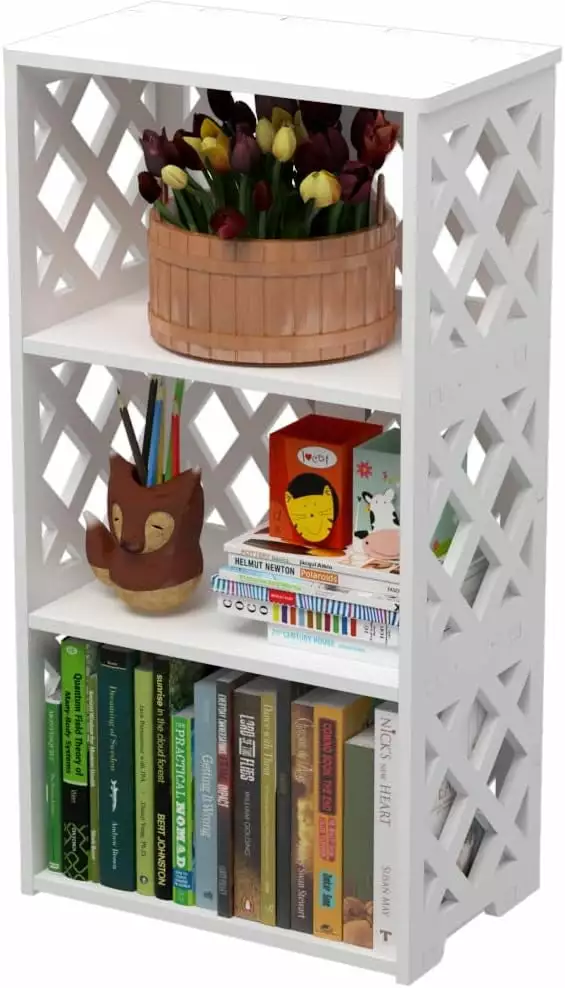 4 Tier Kids Bookshelf Compact Book Organizer Open Shelf Rack Bedroom Living Room Office A&A Manufacturing