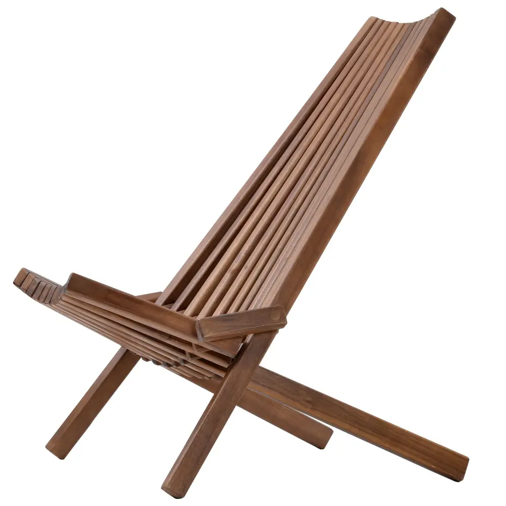 Folding Wood Chair, Carry-along Solid Wood Seating Indoor Or Outdoor Use - Natural