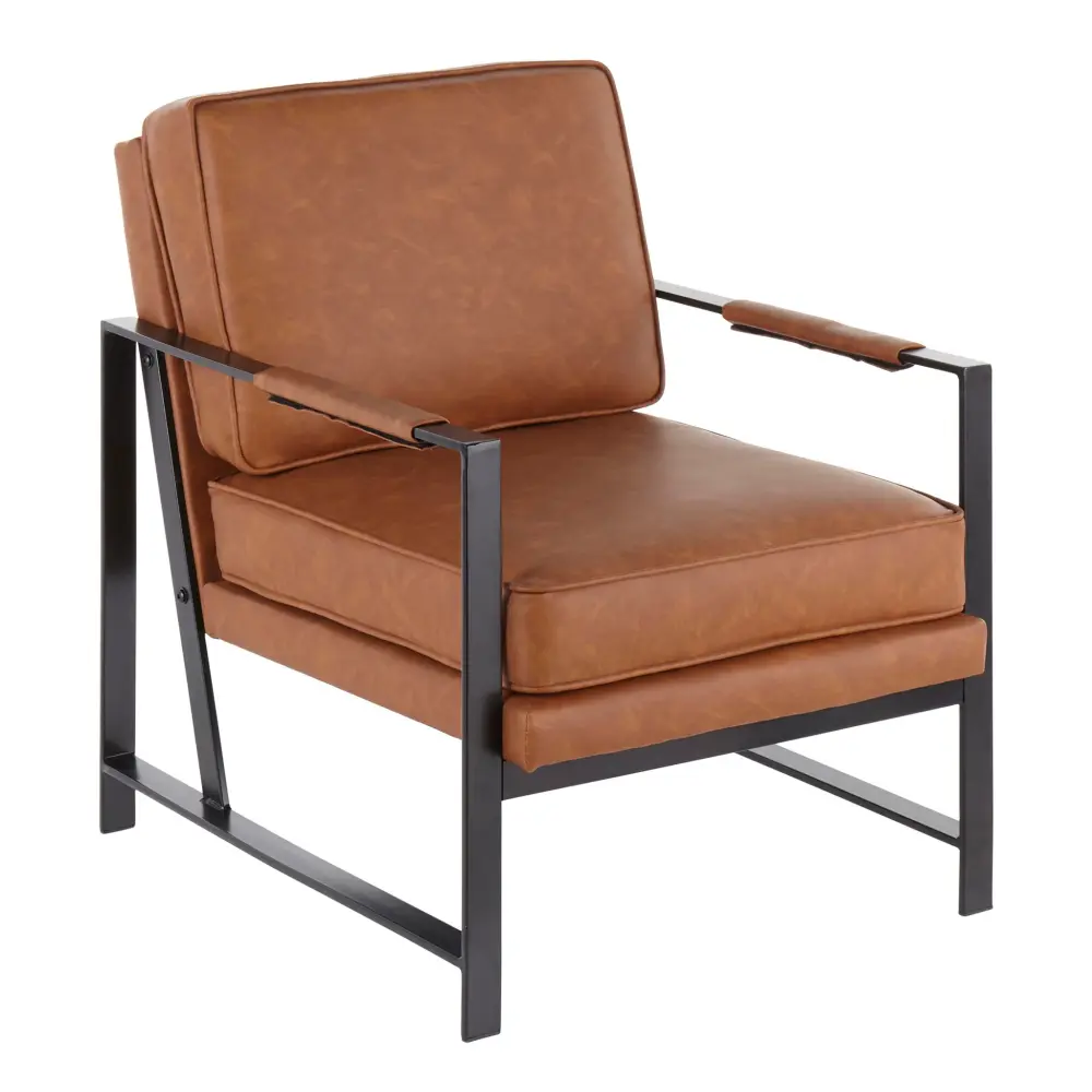 Franklin - Contemporary Arm Chair - Charcoal / Camel