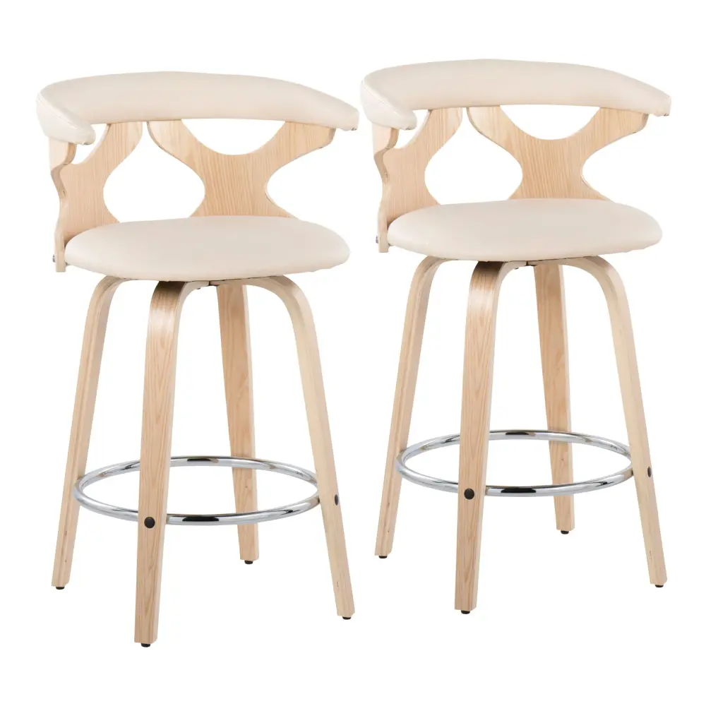 Gardenia - Mid Century Sleek Fixed Height Counter Stool Swivel (Set 2)