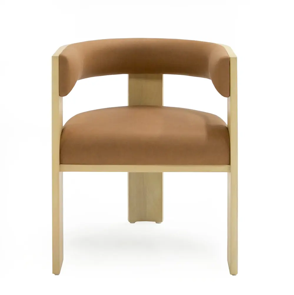 Nova Domus Osaka - Modern Pure Ash + Rust Fabric Dining Chair
