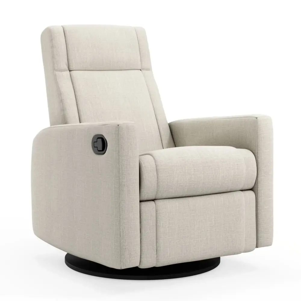 Rocking and Rotate Armchair Nelly - Nubia Ivory / Black