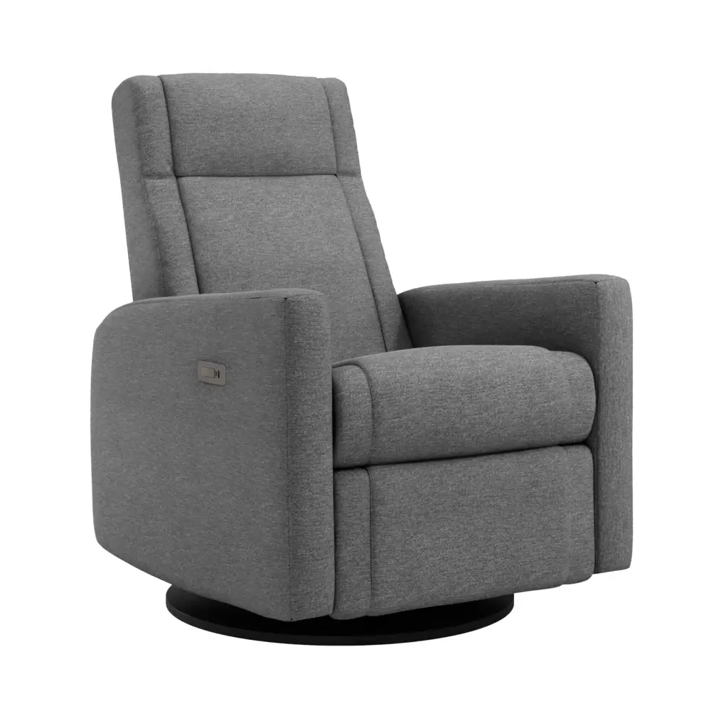 Rocking and Swivel PowerArmchair Nelly - Nexus Charcoal / Jet-black - Motorized Electric