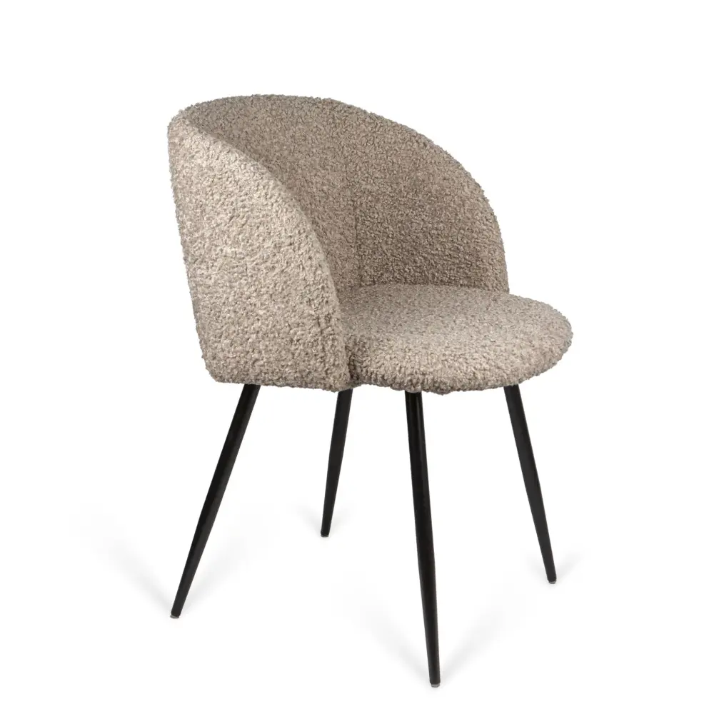 Adjust Legs Upholstered Teddy Faux Fur Dining Armrest Chair place 2)