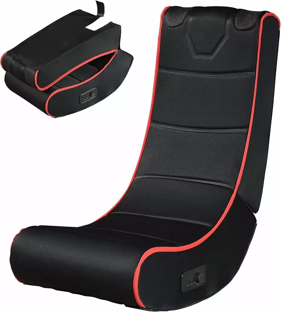 JIAOBAI Foldable Gaming Floor Chair Kids USB Ports RGB Lights Vibration Motors Multifunctional Comfortable Seat