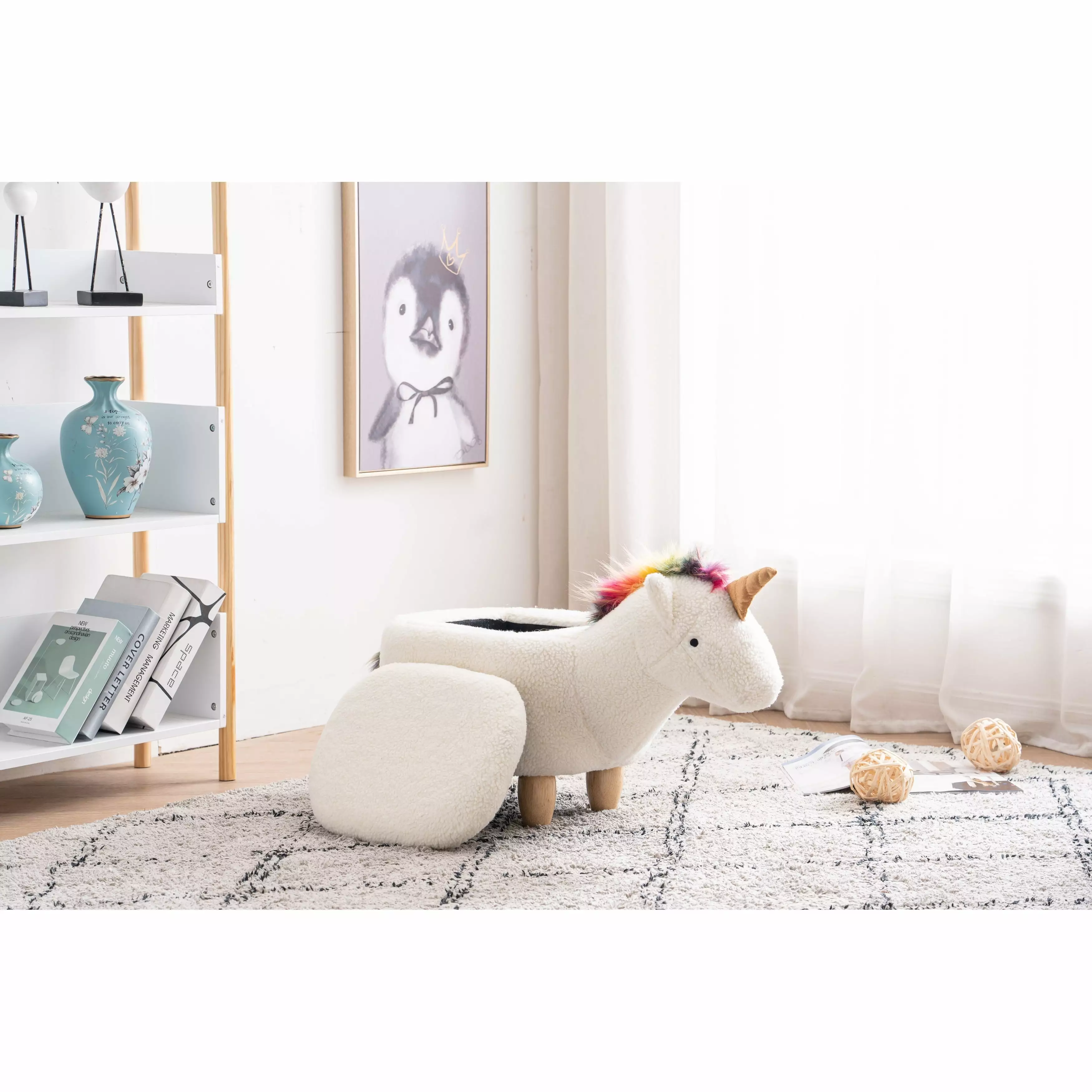 Uma Unicorn Storage Upholstered Kids Ottoman Children's Room Ottomans Bed Bath & Beyond