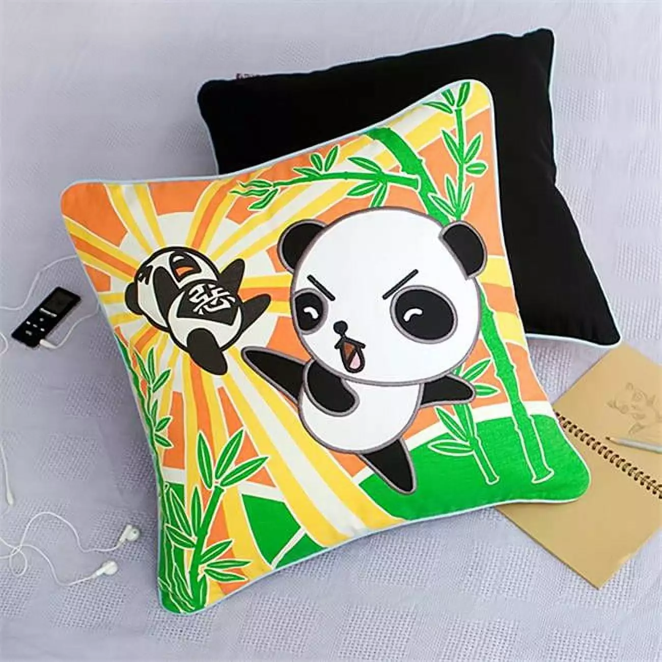 Kung Fu Panda Embroidered Applique Pillow Cushion Children's Bedroom Blancho Bedding