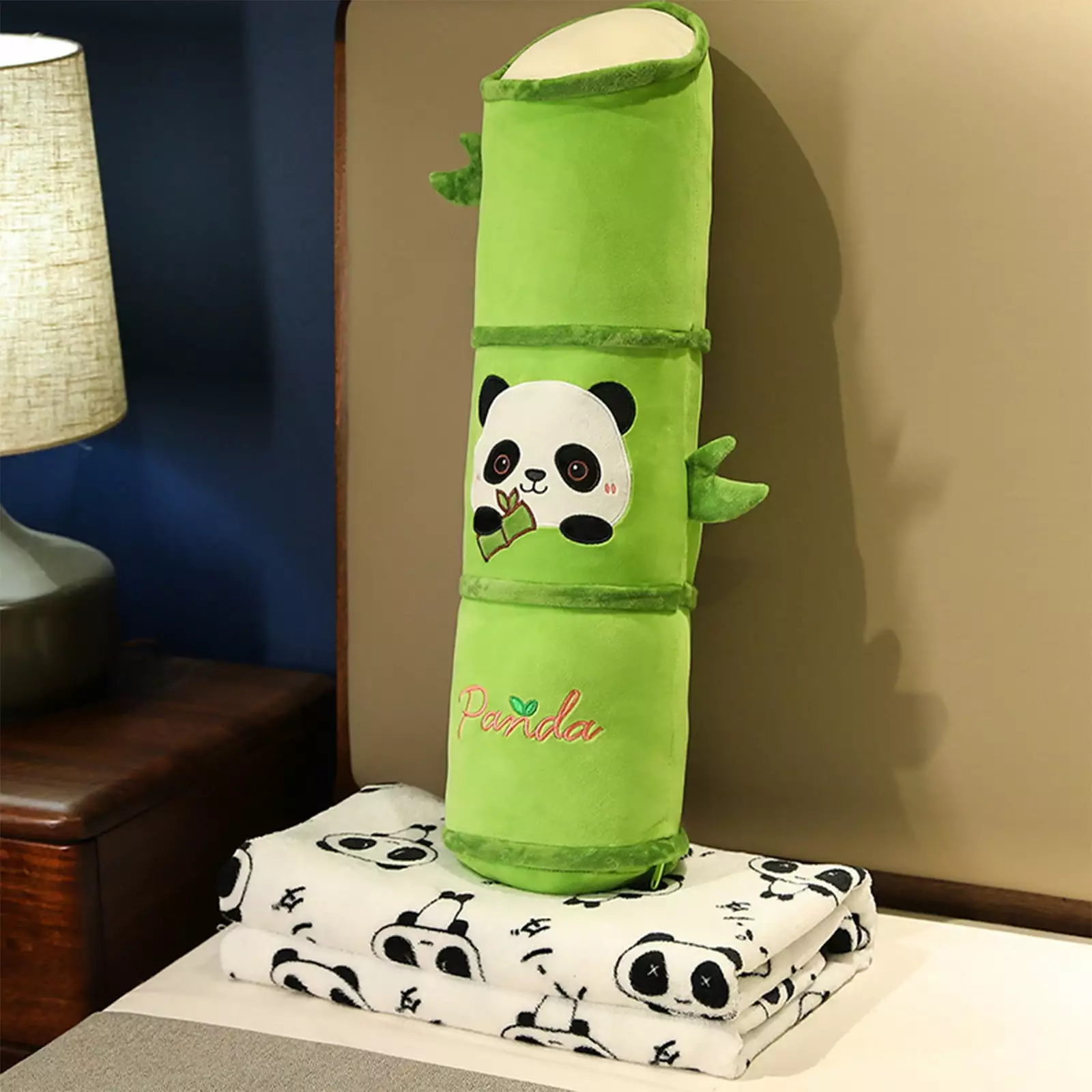 Plush Panda Blanket Bamboo Pillow Cushion Blanket Cute Panda Pillow Kids KLZO