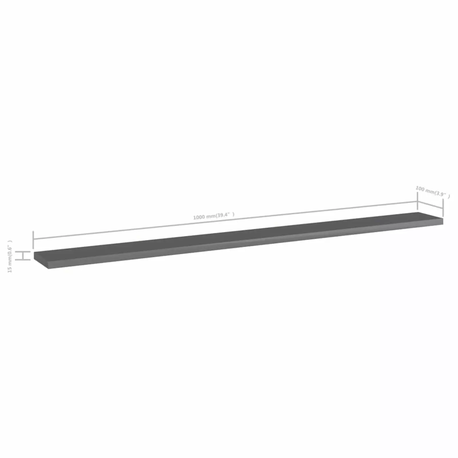 Irfora Wall Kids Bookcase 39.4x3.9x0.6 Wood Bookcase Decor 8 Shelves Bookcase Display Wall Unit Stand Modern