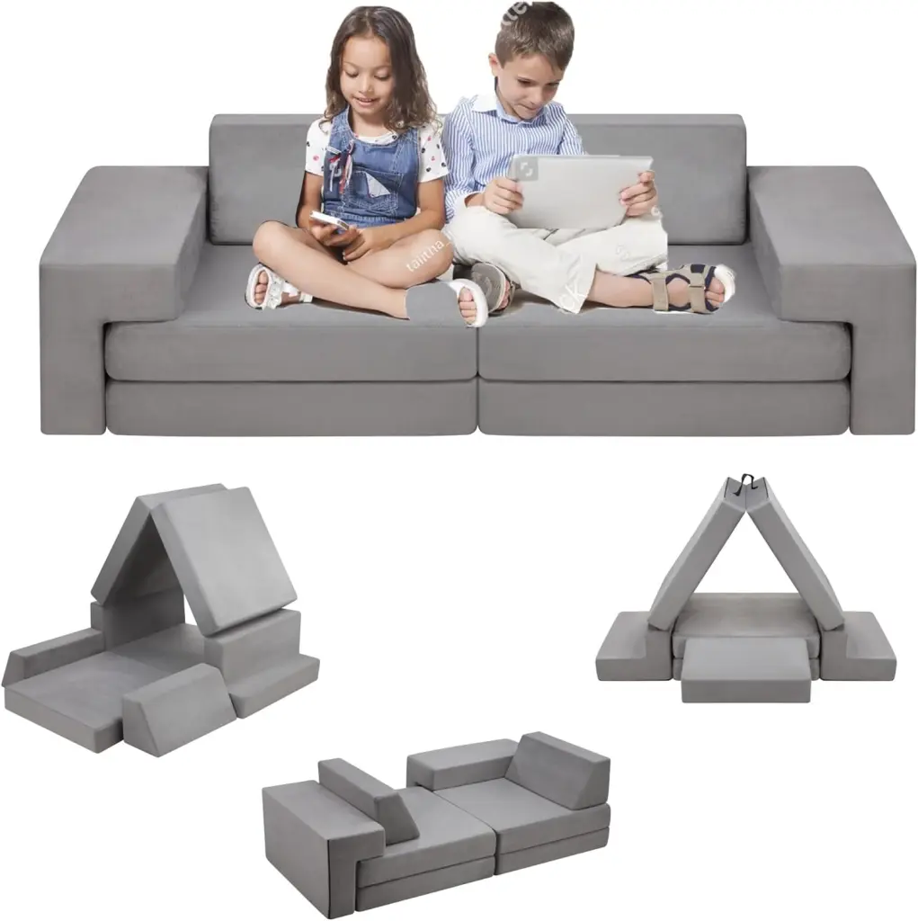 Kids Couch Modular Kids Sofa Toddler and Baby Playroom Bedroom Furniture Foam Playset Couch Set M HI-Mat
