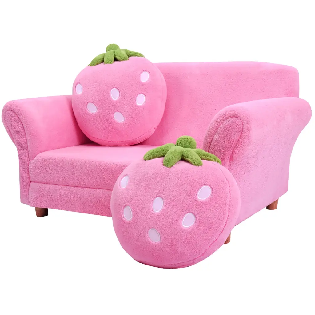 Kids Sofa Children Couch Armrest Chair Strawberry Pillows Playroom Bed Bath & Beyond