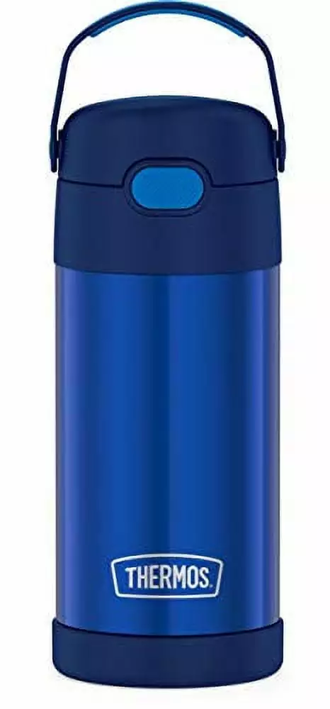 THERMOS FUNTAINER 12 Ounce Stainless Steel Vacuum Insulated Kids Straw Bottle Blue