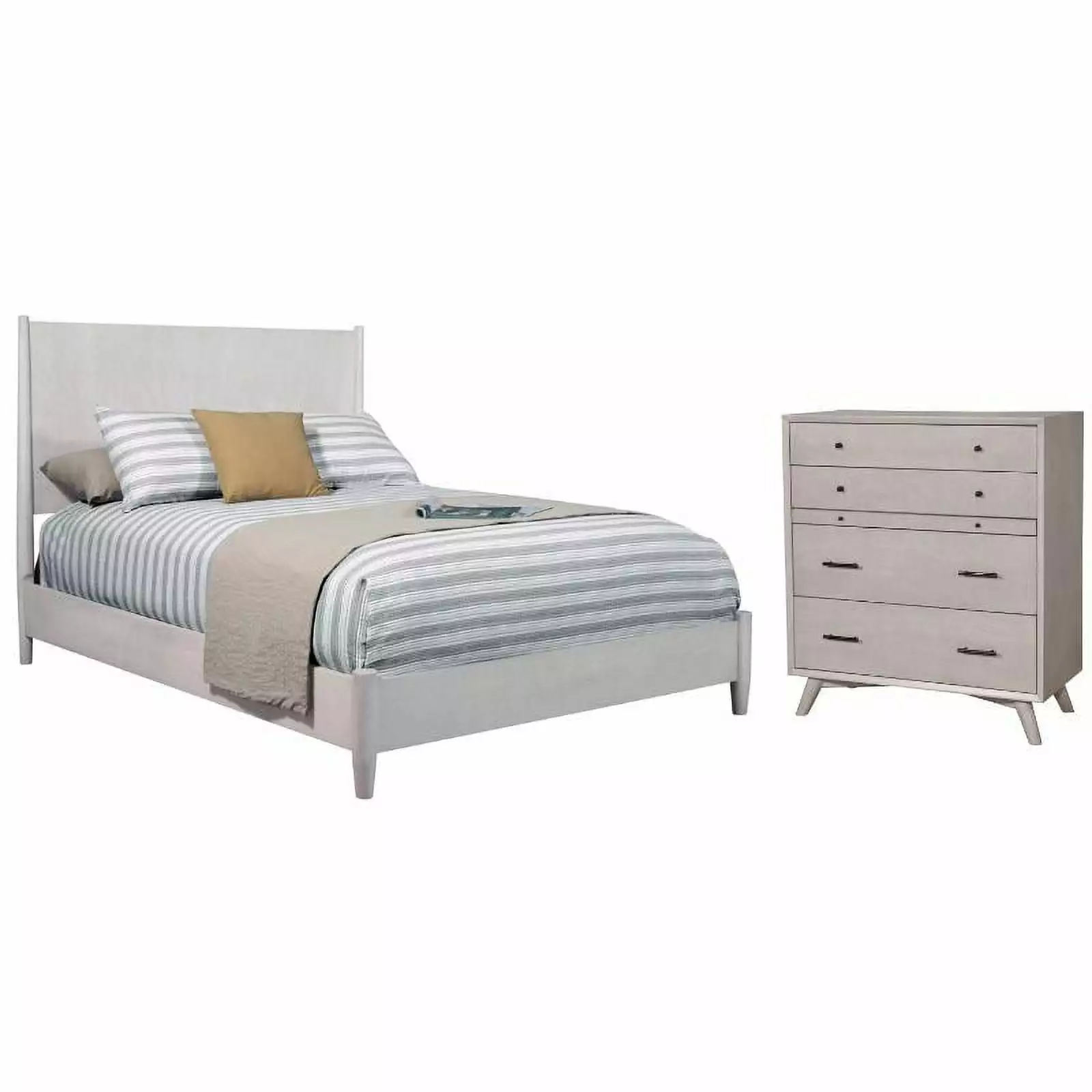 Home Square 2-Piece Set Flynn Standard King Panel Bed & Accent Chest