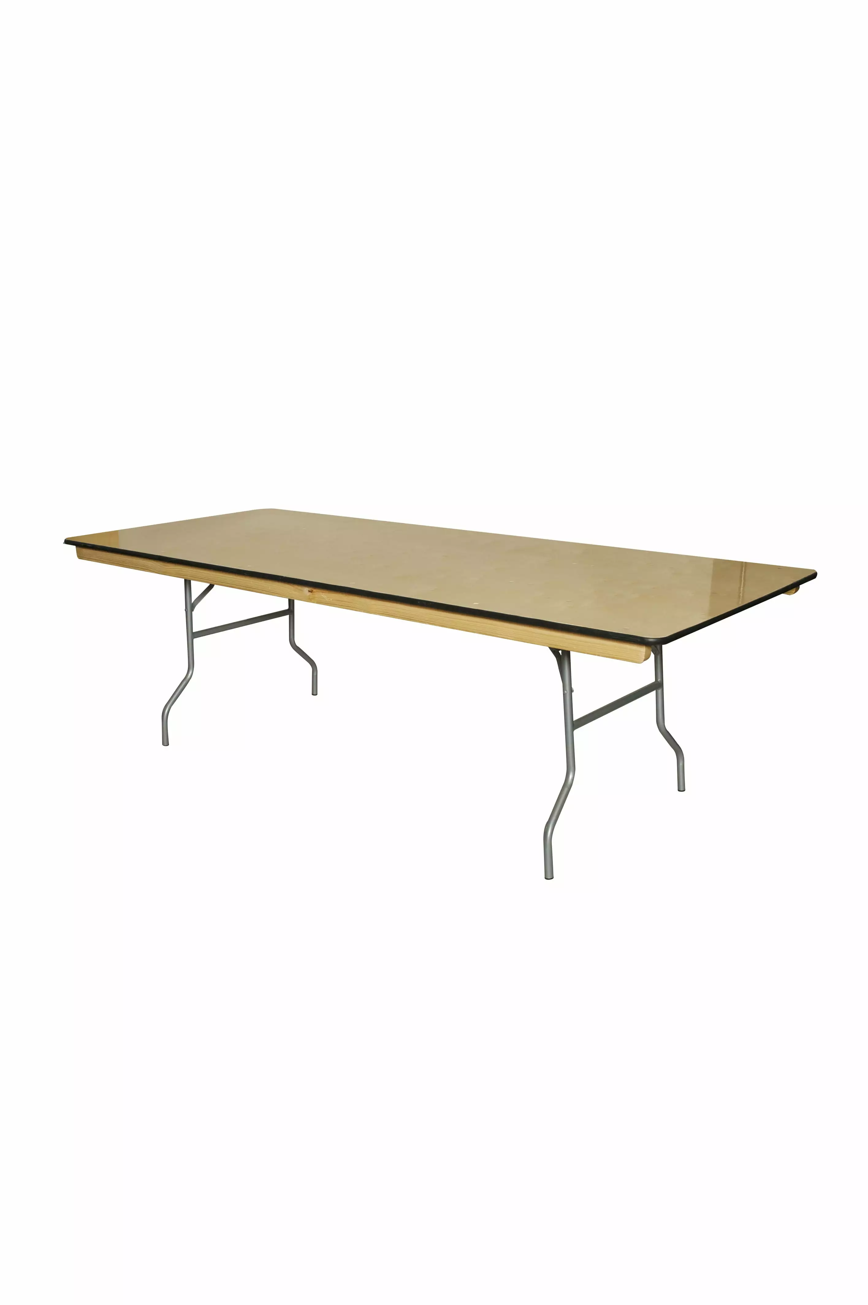 8' x 40 WFT Series Russian Birch Wood Kings Banquet Table - Metal Edge
