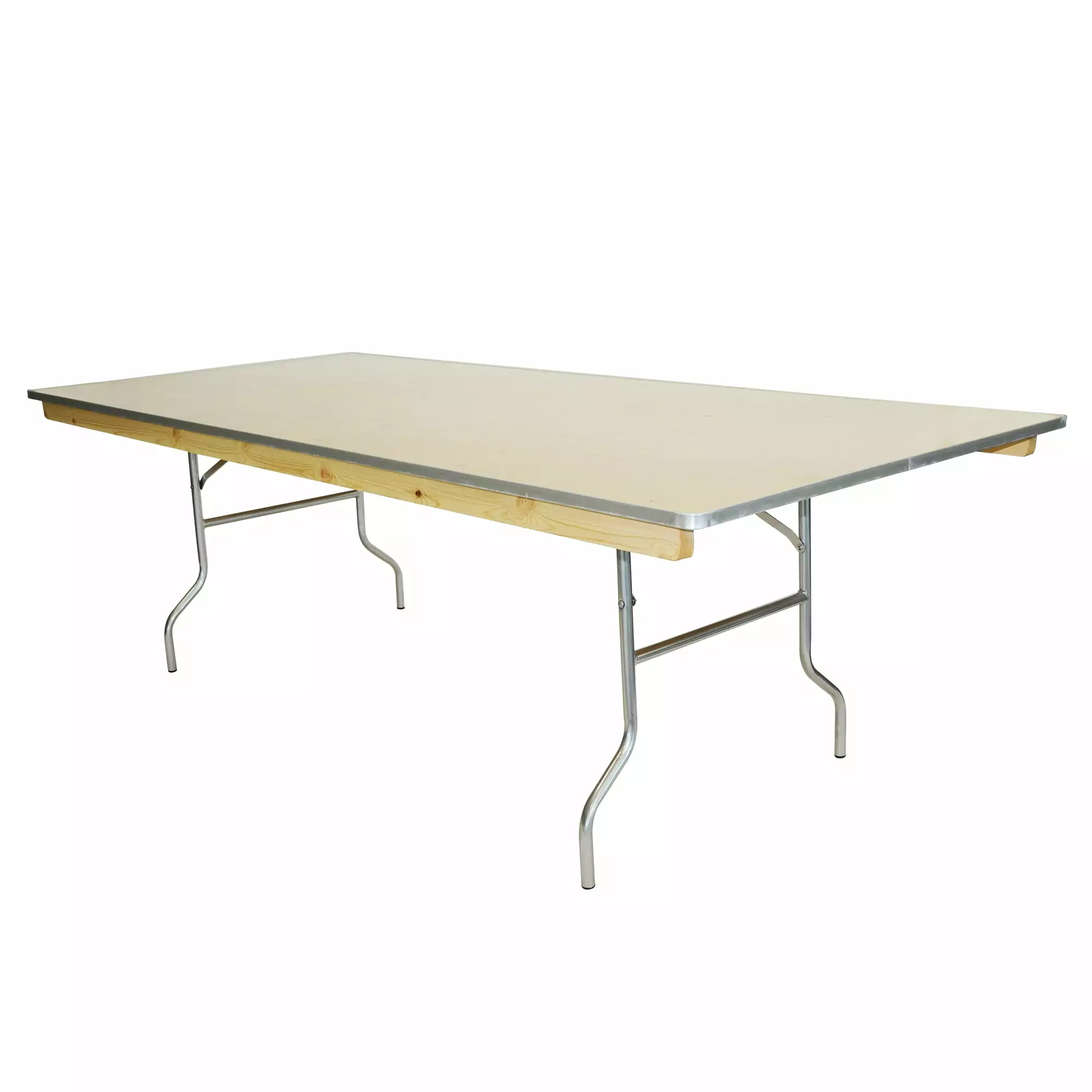 6'X36 WFT Series Russian Birch Wood Kings Banquet Table Metal Edge