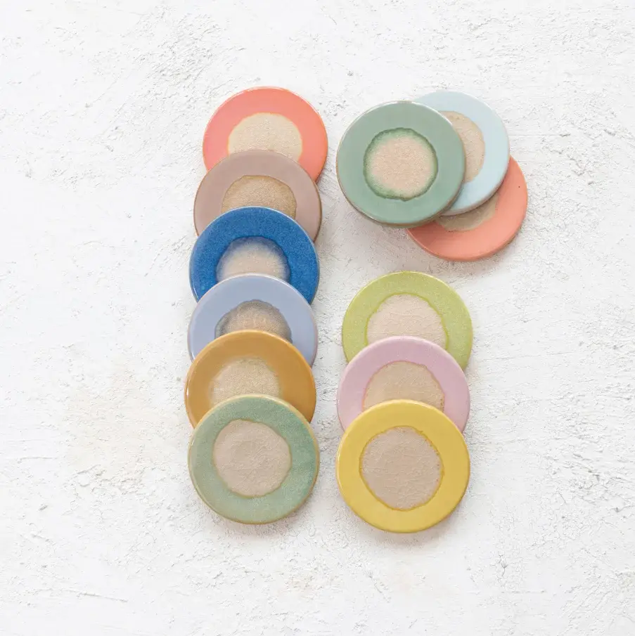 Stoneware Trivet, Reactive Glaze