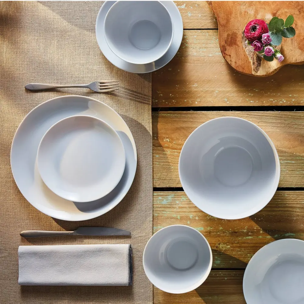 19 PCS Dining Set Plate Service 6 People Tempered Glass Microwave Dishwasher Secure