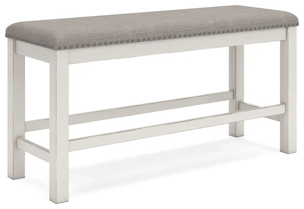 Robbinsdale - Dbl Counter Height Upholstered Dining Bench - Antique Pearl | Expandable |