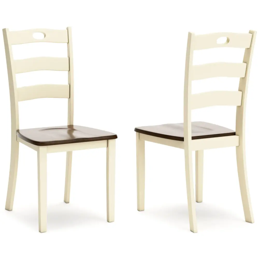 Bar Height Woodanville - Dining Room Side Chair (Set 2) - Cream / Espresso