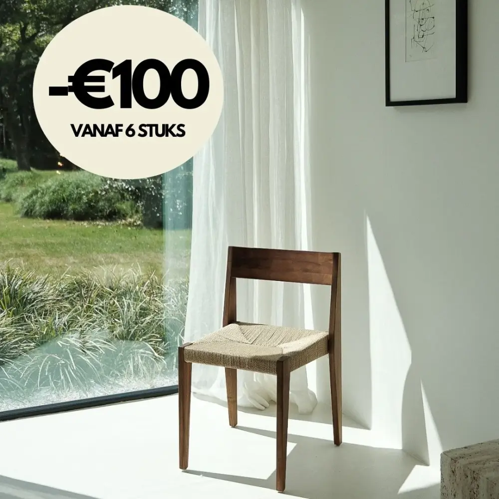 Counter Height Dining chair Chantelle - Shadowy walnut - Rope woven seat