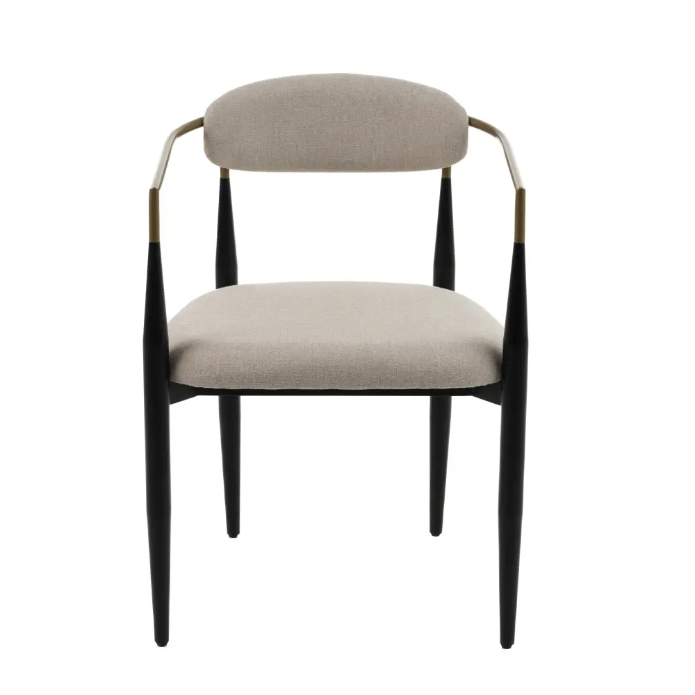 Modrest Buchtel - Mid-Century Modern Beige + Gold Arm + Midnight Dining Chair