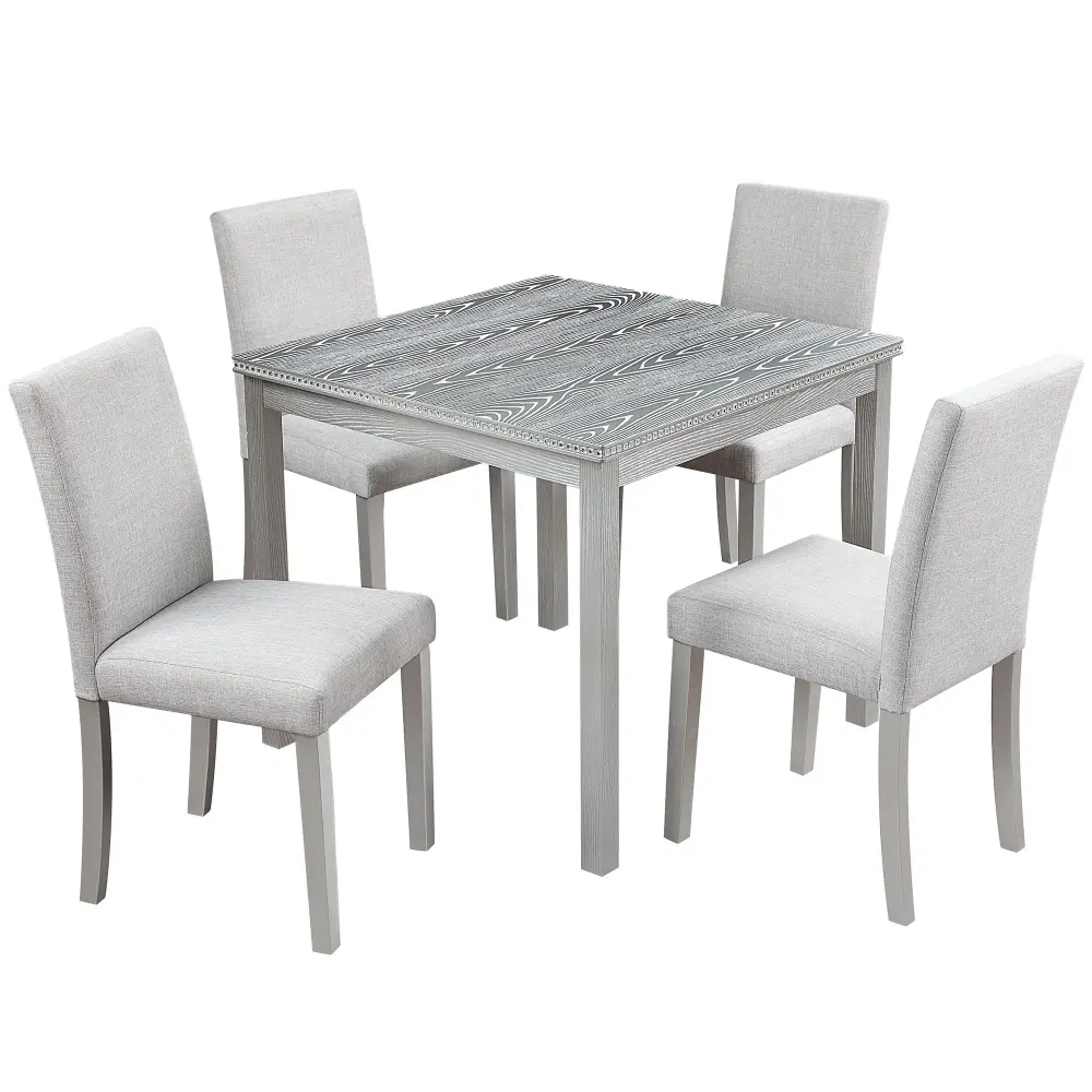 Dining Table Adjust Crystal Decoration And Upholstered Chairs