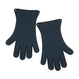 Silicone Gloves Dark Gray Heat Resistant Kitchen Gloves 2-Pack Grill Zone