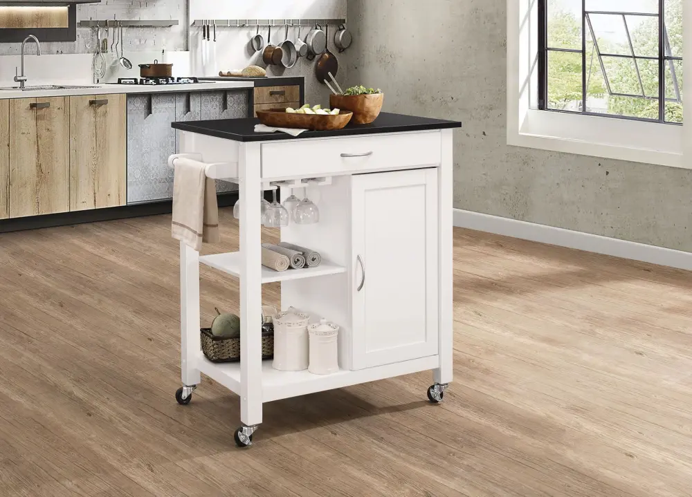 Ottawa - Kitchen Cart - Black / Alabaster