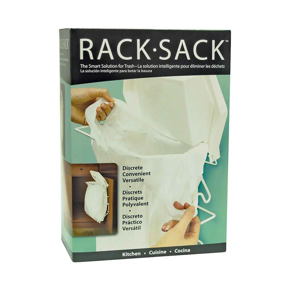Rack-Sack Holder Kitchen Bags, 5 Gallons Frosted Plastic