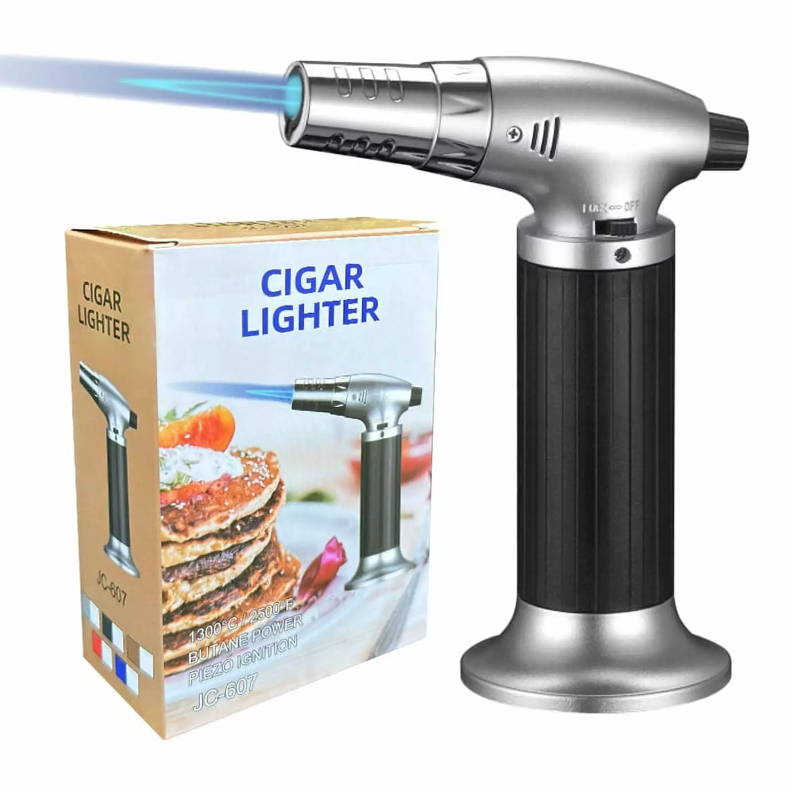 BUSATIA Butane Torch Professional Kitchen Cooking Torch Lock Adjustable Flame Refillable Mini Blow Torch Lighter