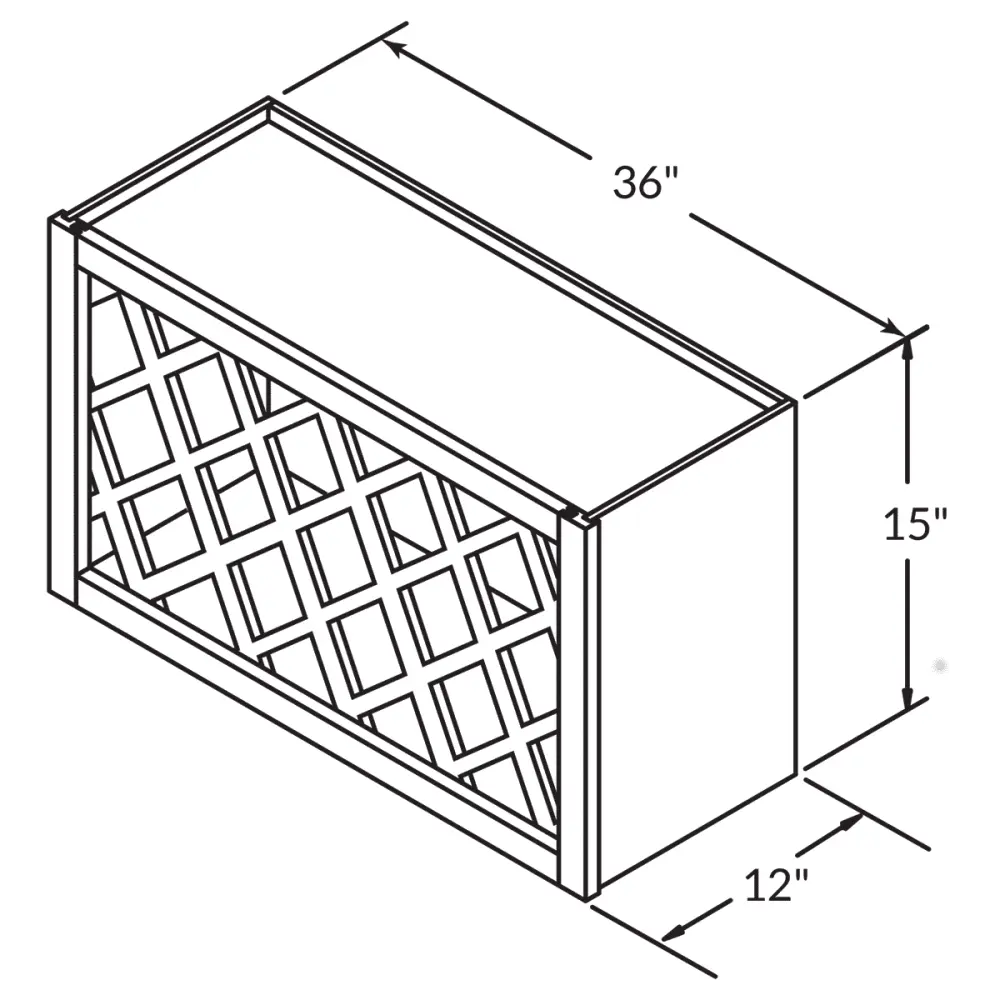 Wall-Mounted Rack Wine Rack Kitchen Cabinet WR3615 Danbury Indigo LessCare 36 . width 15 . height 12 . depth