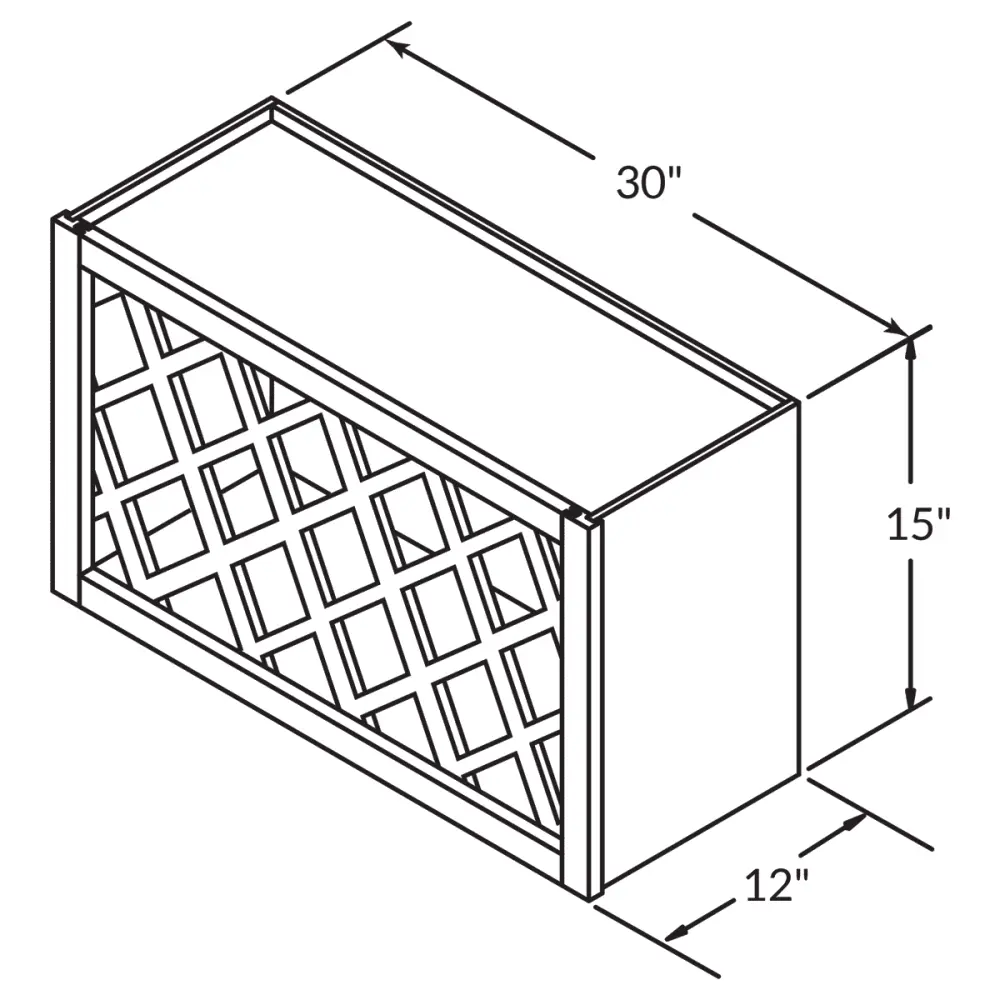 Wine Rack Kitchen Cabinet WR3015 Colonial Graphite LessCare 30 . width 15 . height 12 . depth