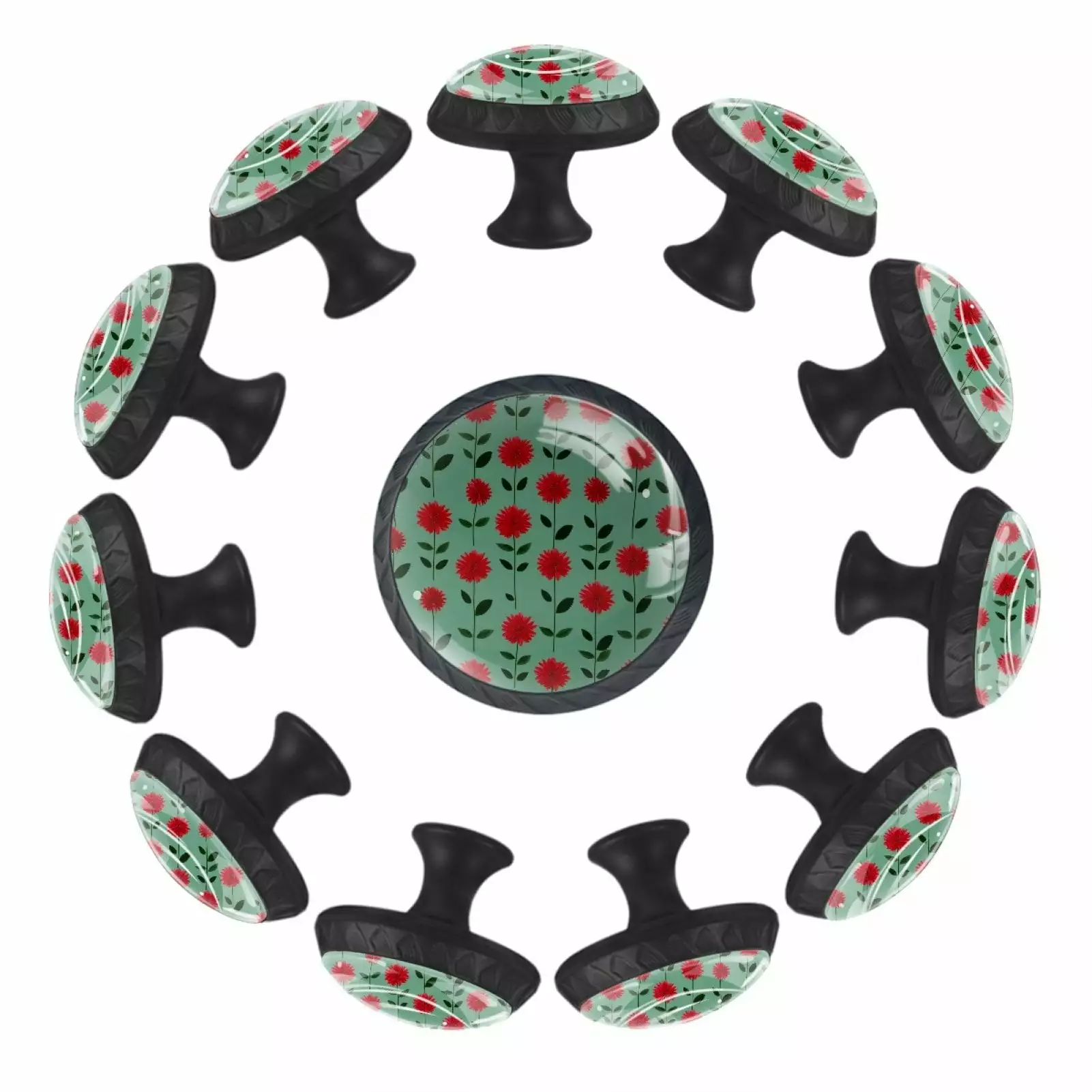 12-Pack Buds Flowers Cabinet Knobs Kitchen Drawer Pulls Dresser TFCOCFT