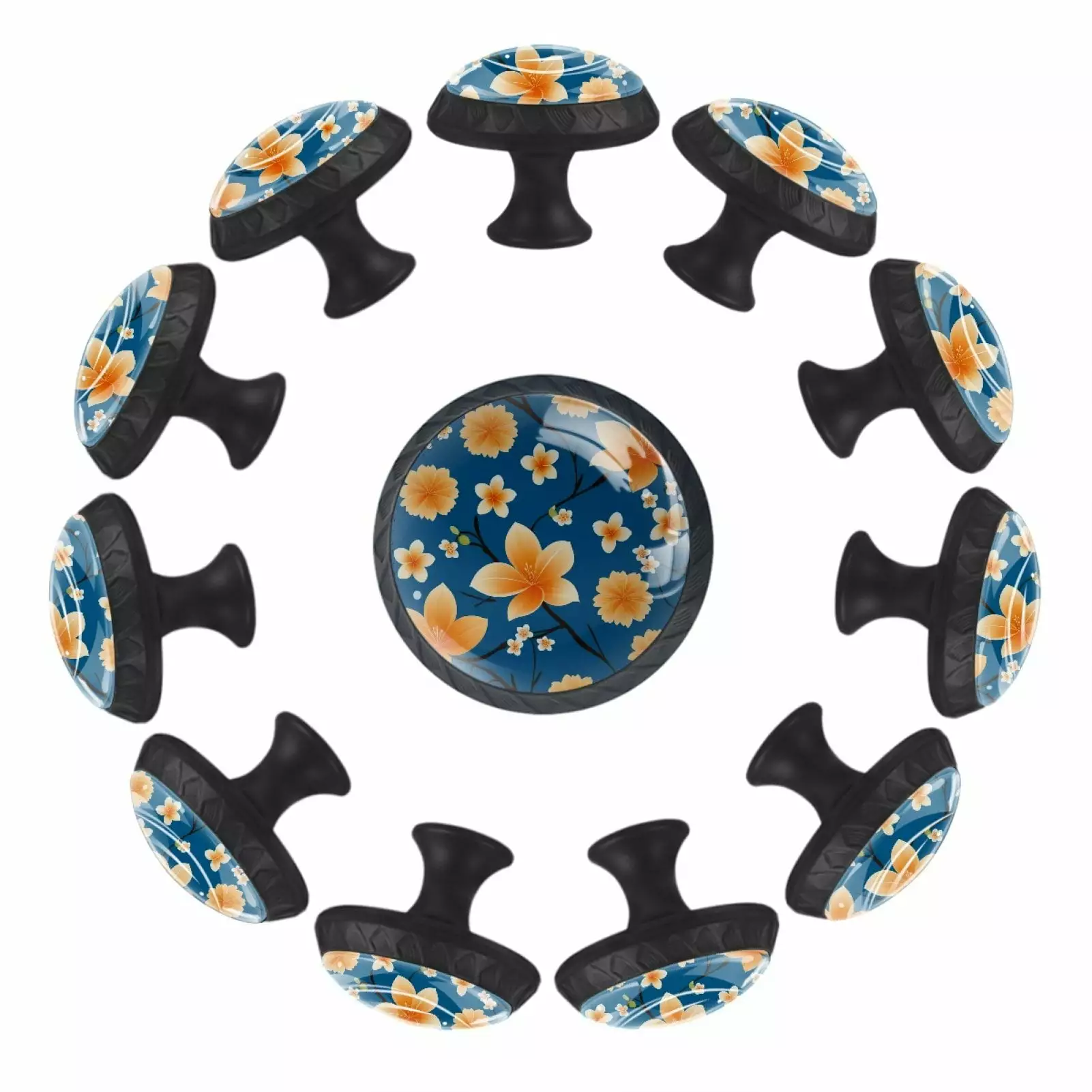 12-Pack Jasmine Flowers Twigs Branch Cabinet Knobs Drawer Pulls Dresser TFCOCFT