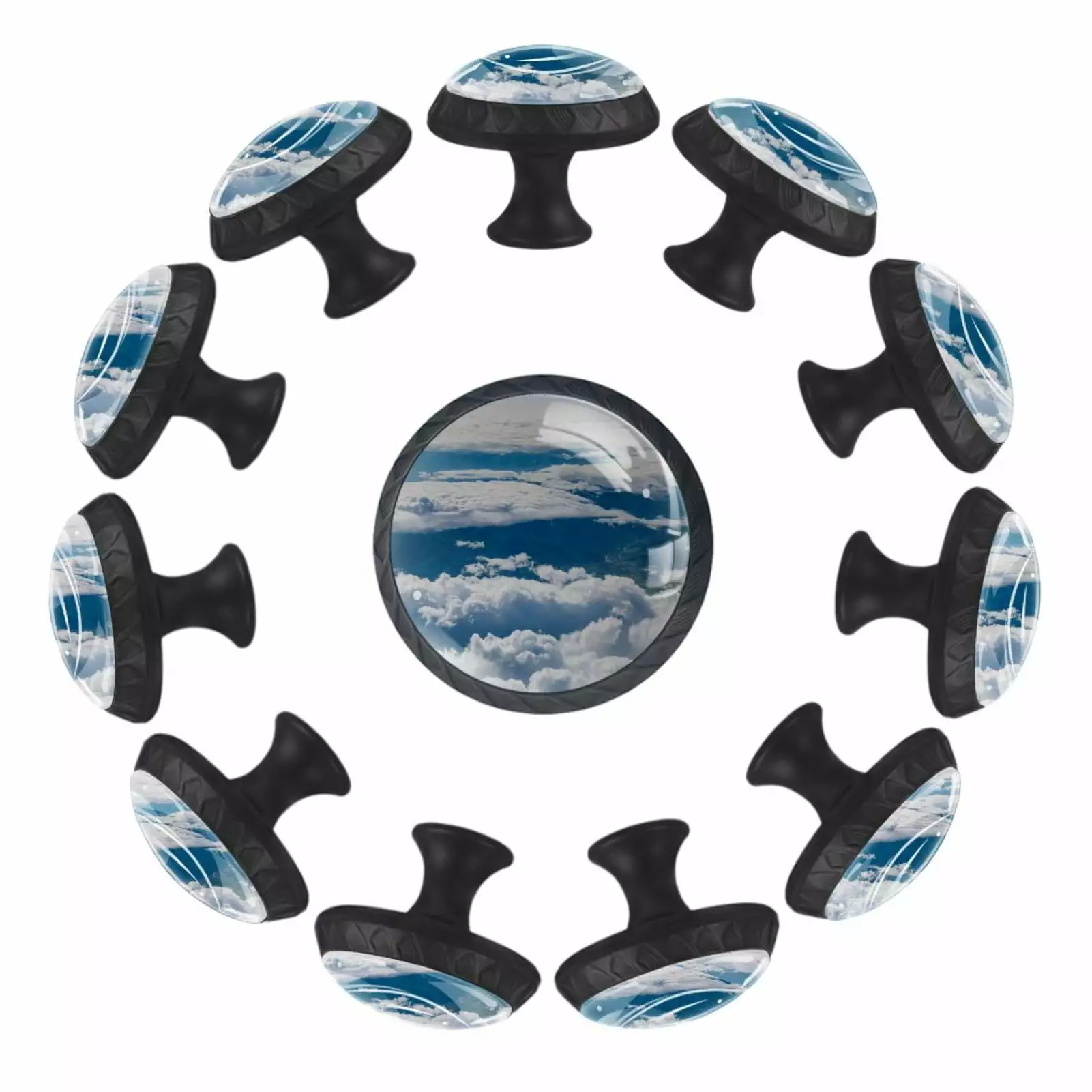 12-Pack Sky Clouds Cabinet Knobs Door Knobs Kitchen Drawer Pulls Dresser TFCOCFT
