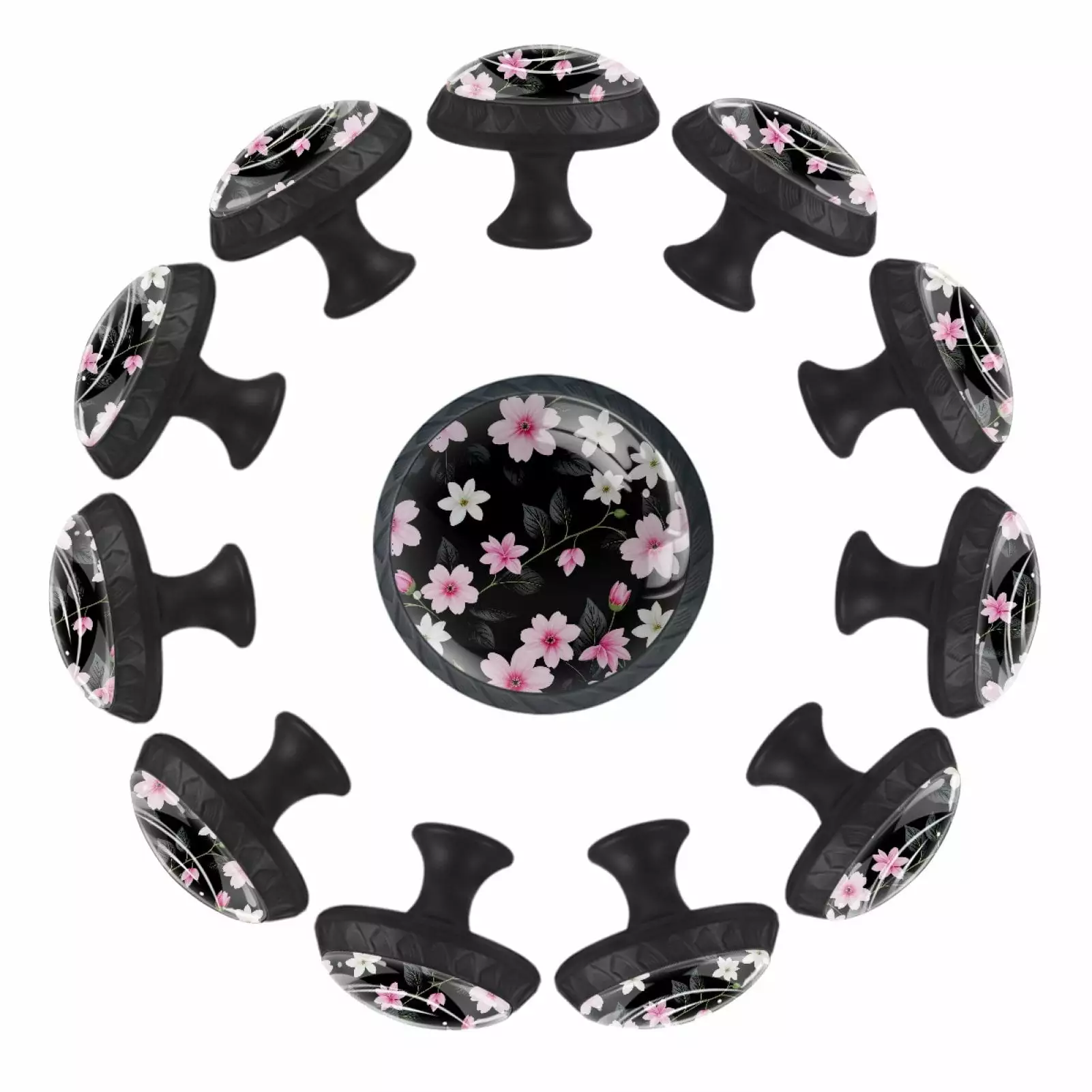 12-Pack Spring Branch Flowers Cabinet Knobs Kitchen Drawer Pulls Dresser TFCOCFT
