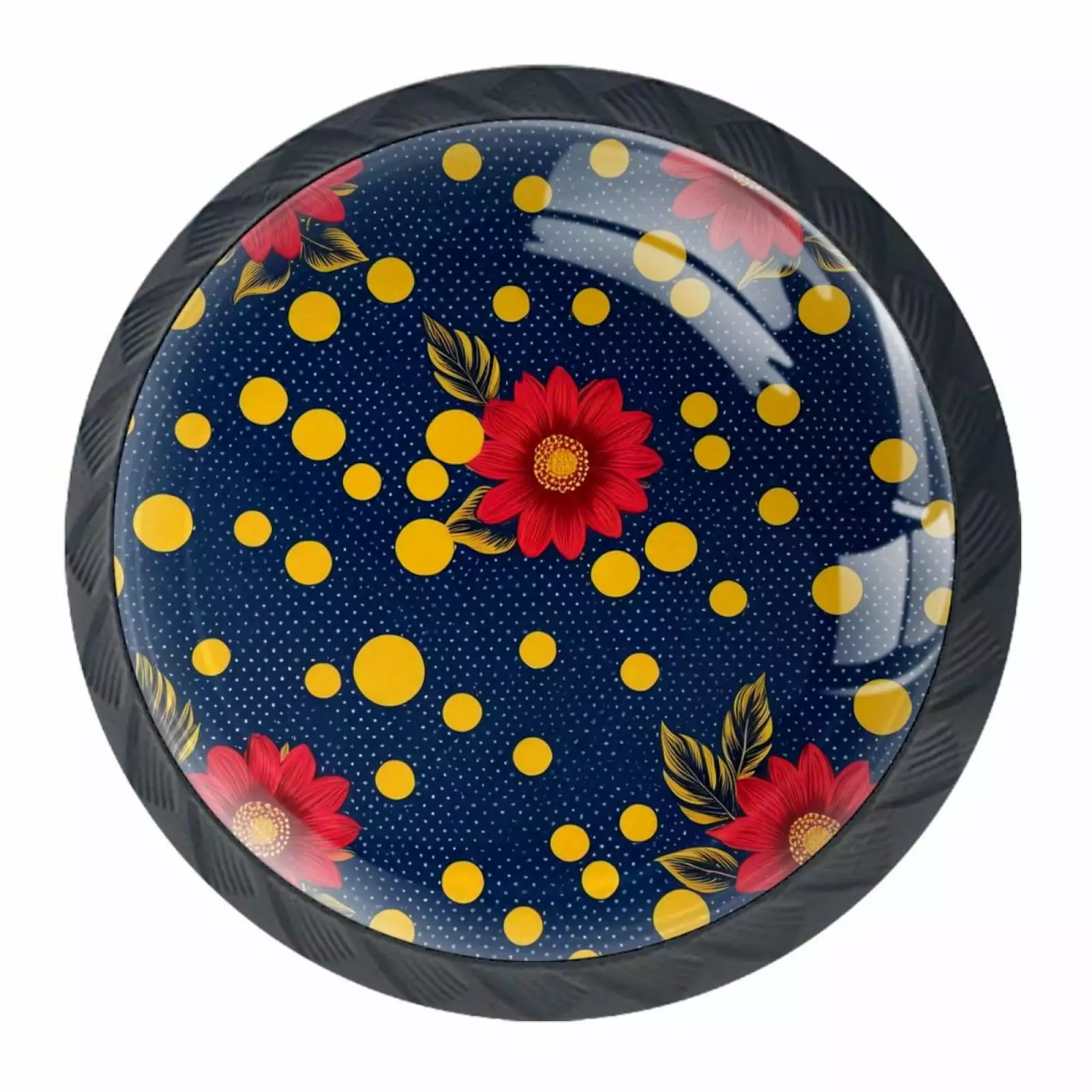 4 Pack Floral Fabric Carpet Pattern Cabinet Knobs Door Knobs Drawer Pulls TFCOCFT