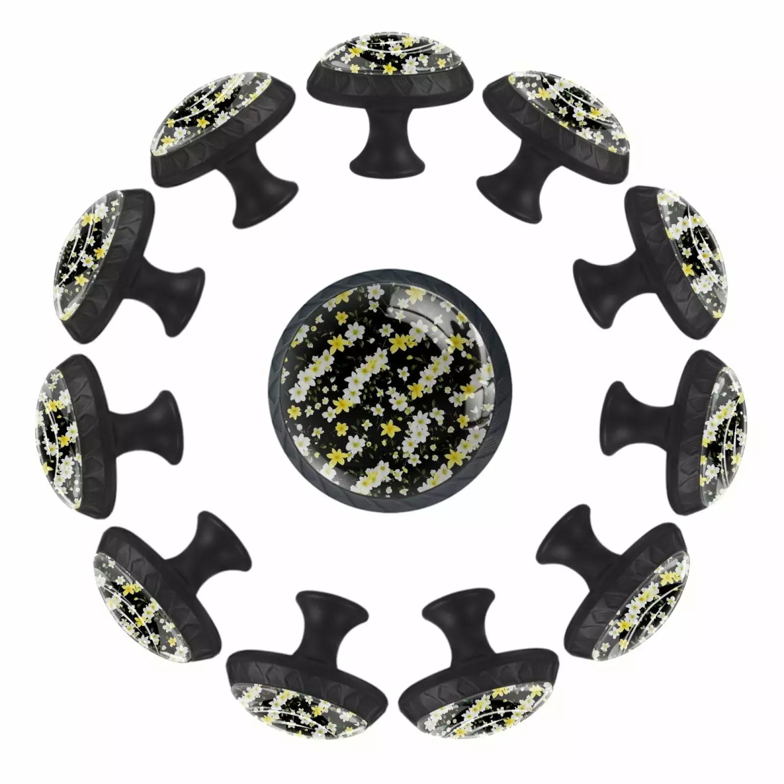 12 Pack Plant Flowers Cabinet Knobs Door Knob Dresser Drawer Pulls TFCOCFT