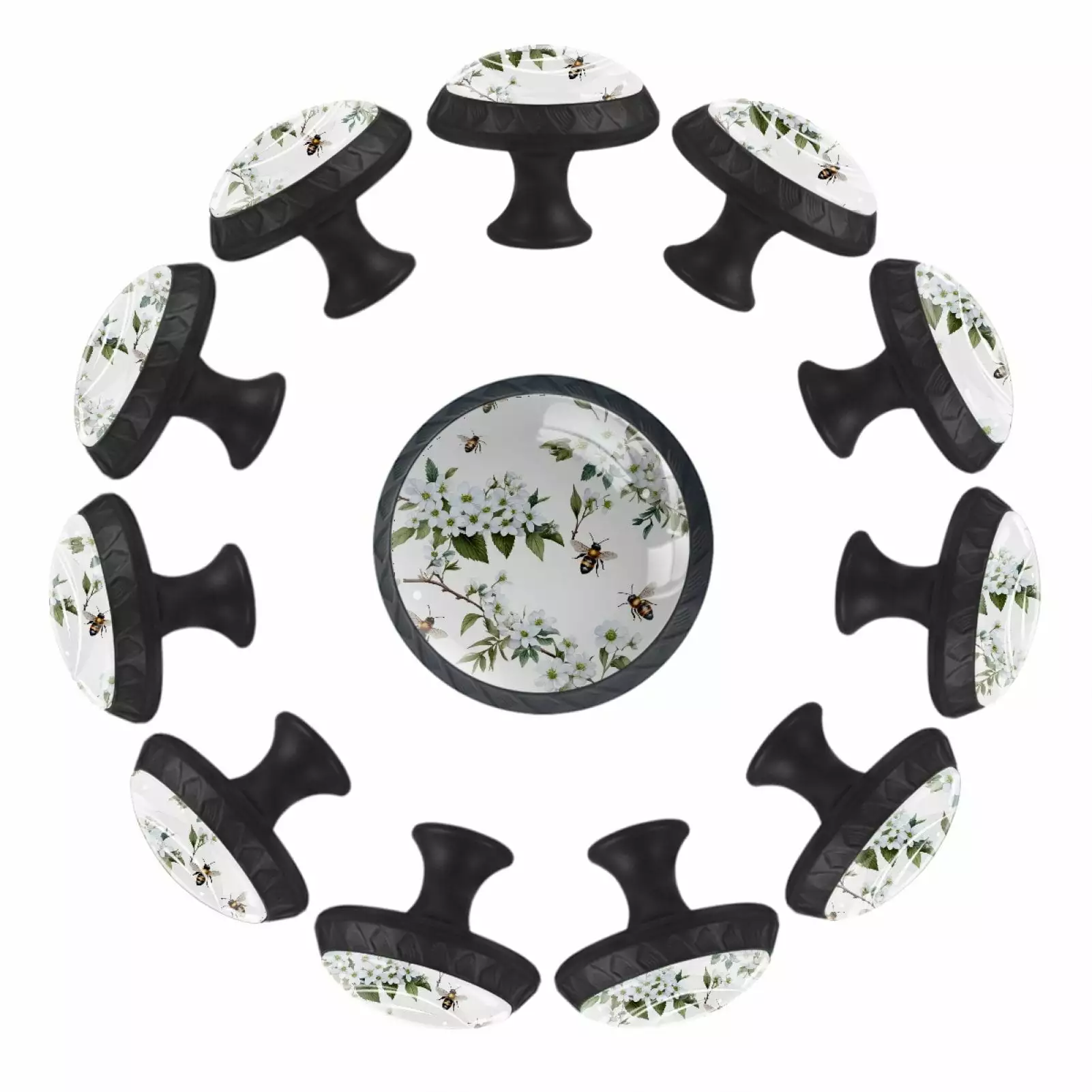12 Pack Twigs Branch Flowers Cabinet Knobs Closet Door Knobs Dresser Drawer Pulls TFCOCFT