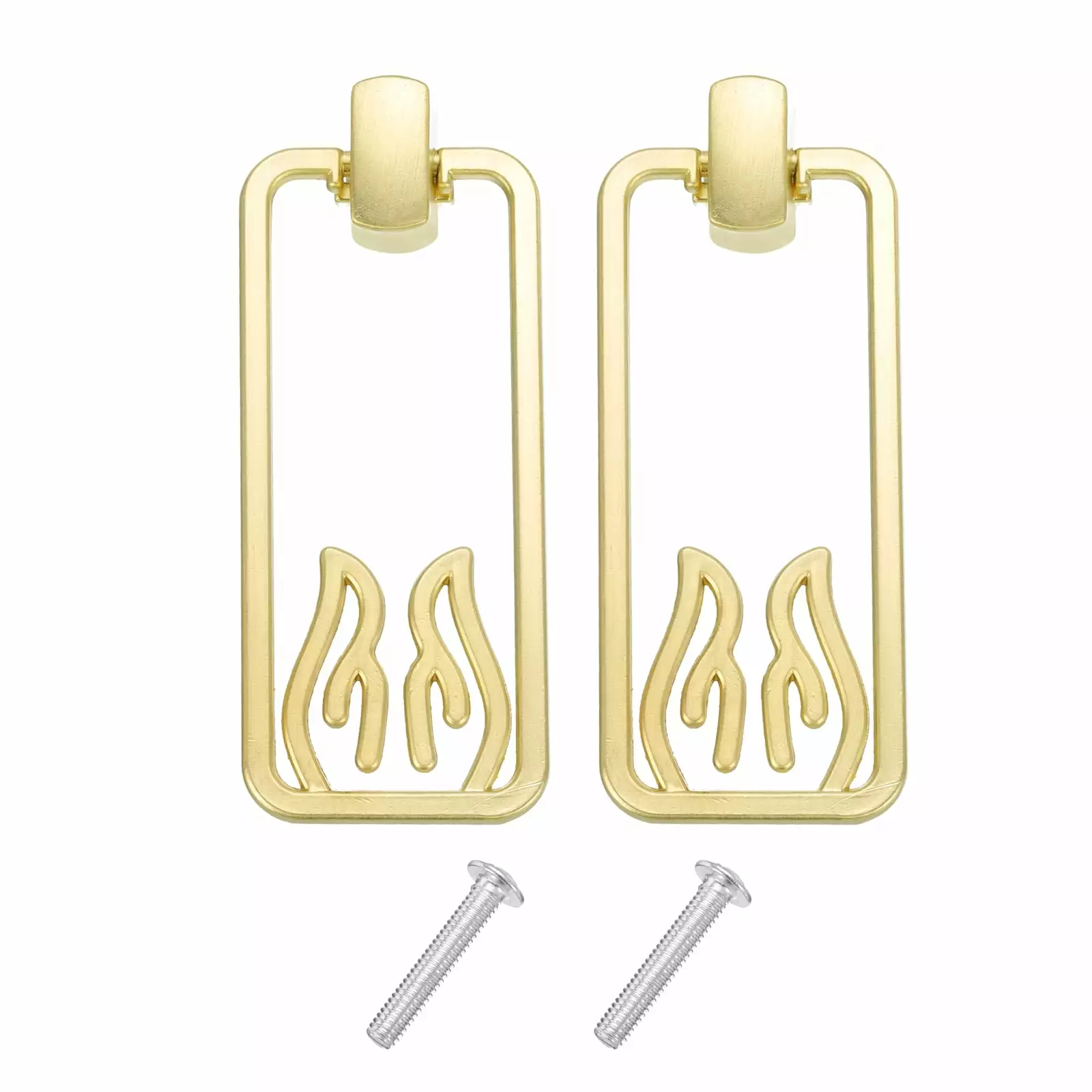 Uxcell Chinese Hollow Drawer Pulls Single Hole 73mm Gold Tone Dresser Hardware