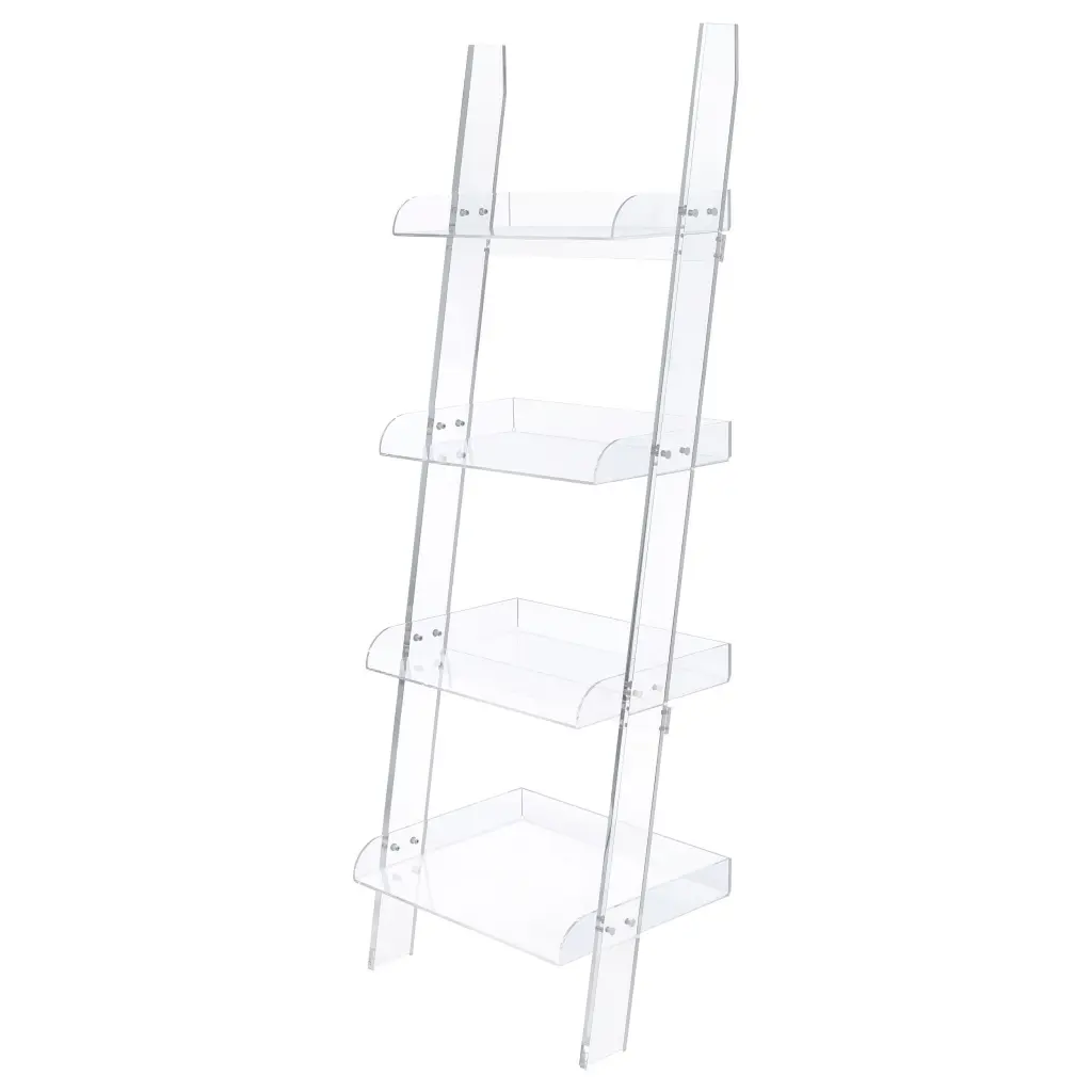 Amaturo 4-shelf Ladder Bookcase Clear Finish - Modern Display Shelf