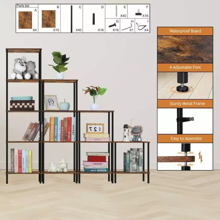 Ladder Corner Bookcase 5 Tier Book Display Shelf Home Office Living Room TUOREN
