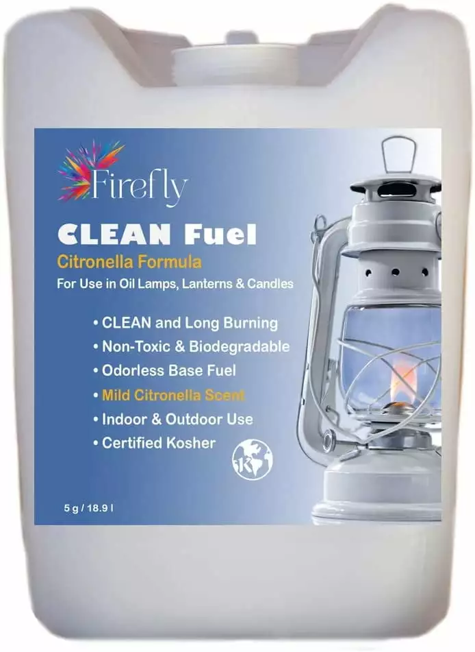 FIREFLY Kosher Citronella Clean Fuel Bulk Lamp Oil 5 Gallons Smokeless Odorless