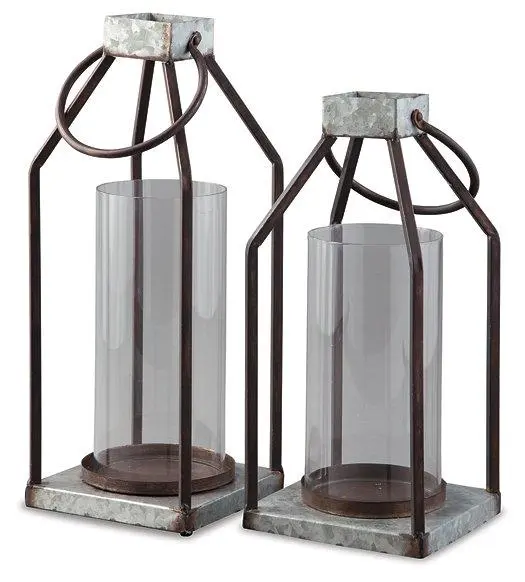 Diedrick Lantern Set 2 - Decorative Outdoor Indoor Lanterns
